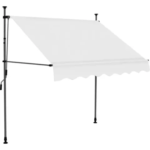 vidaXL Luifel handmatig uittrekbaar met LED 150 cm crème