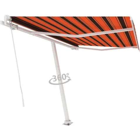 vidaXL Luifel vrijstaand handmatig uittrekbaar 300x250 cm oranje bruin