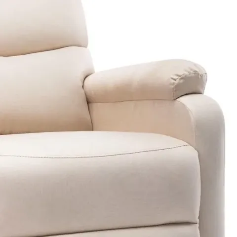 vidaXL Massagestoel verstelbaar elektrisch stof crèmekleurig  VDXL_3073703