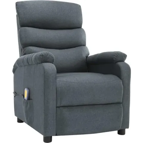 vidaXL Massagestoel verstelbaar stof lichtgrijs