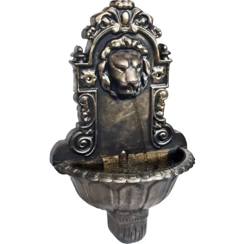vidaXL Muurfontein leeuwenkop brons