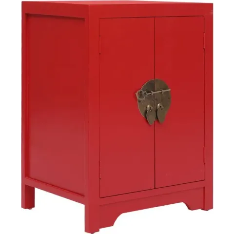 vidaXL Nachtkastje 38x28x52 cm paulowniahout rood