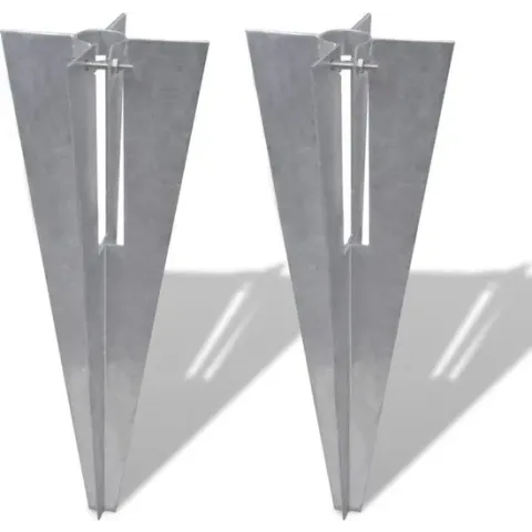 vidaXL - Omheiningssysteem Hekwerk ankerpunt (2 stuks)