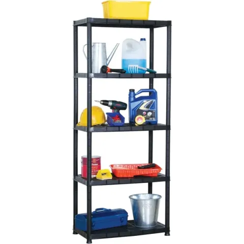 vidaXL Opbergrek 5-laags 71x38x170 cm kunststof zwart