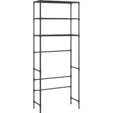 vidaXL Opbergrek voor boven wasmachine 3-laags 69x28x169 cm zwart  VDXL_288330