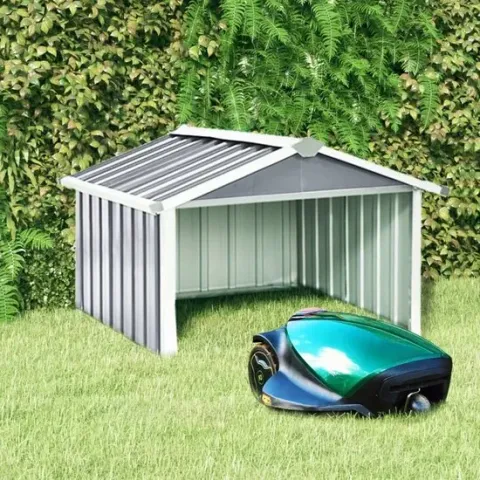 vidaXL Overkapping voor robotmaaier 92x97x63 cm staal grijs