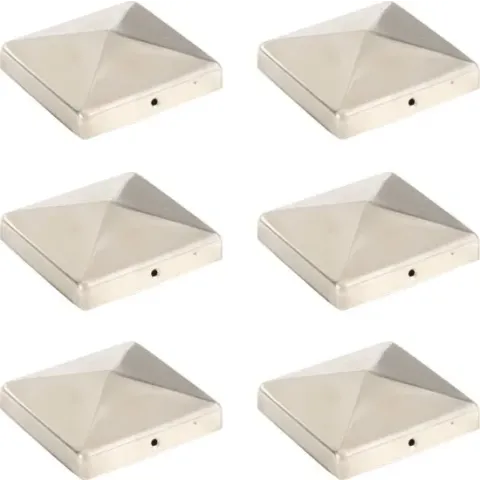 vidaXL Paalkappen 6 st piramide 101x101 mm roestvrij staal