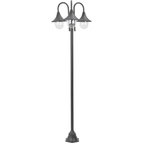 vidaXL Paalverlichting tuin E27 220 cm aluminium brons 3-delig