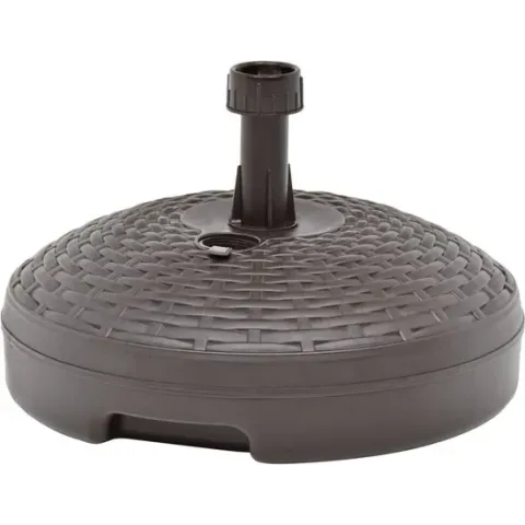 vidaXL Parasolvoet gevuld met zand/water 20 L kunststof rattan bruin