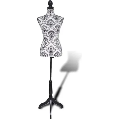vidaXL - Paspop Vrouwen torso etalagepop zwart/wit