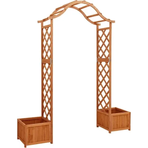 vidaXL Pergola met plantenbak massief vurenhout