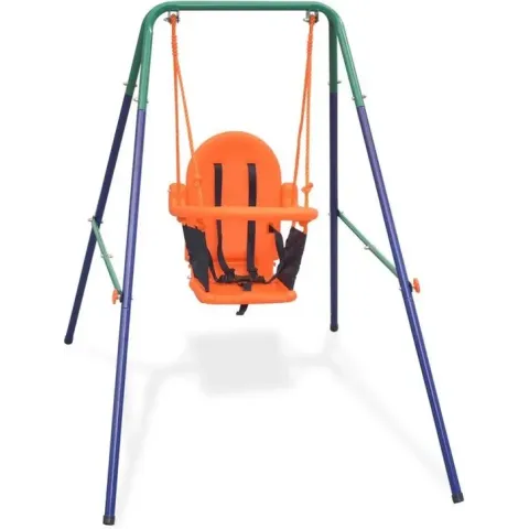 vidaXL Peuterschommelset met veiligheidsharnas oranje
