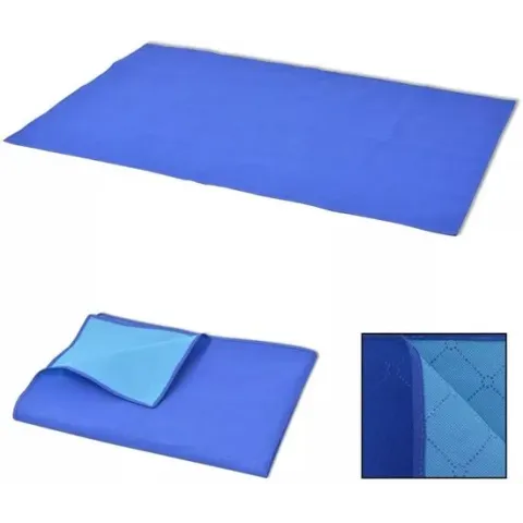 vidaXL Picknickkleed 100x150 cm blauw en lichtblauw
