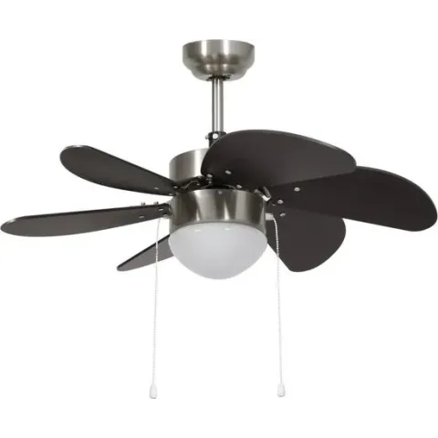 vidaXL Plafondventilator met lamp 76 cm donkerbruin