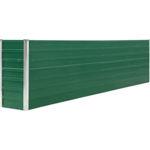 vidaXL Plantenbak verhoogd 320x40x77 cm gegalvaniseerd staal groen