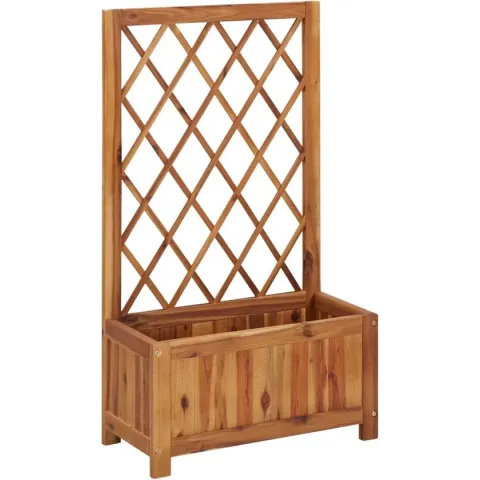 vidaXL Plantenbak verhoogd met latwerk massief acaciahout