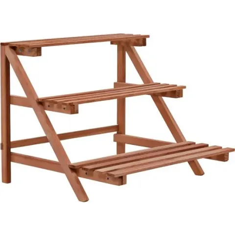 vidaXL Plantenstandaard 3-laags 48x45x40 cm cederhout