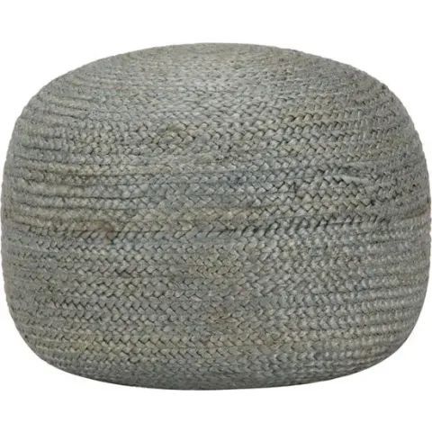 vidaXL Poef handgemaakt 45x30 cm jute olijfgroen