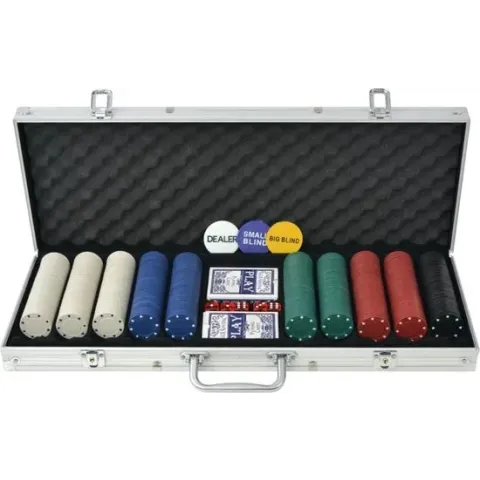 vidaXL Pokerset met 500 chips aluminium