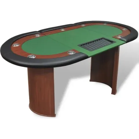 vidaXL Pokertafel voor 10 personen met dealervak en fichebak groen