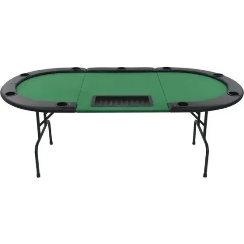 vidaXL Pokertafel voor 9 spelers ovaal 3-voudig inklapbaar groen