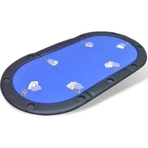 vidaXL Pokertafelblad 10 spelers opvouwbaar blauw