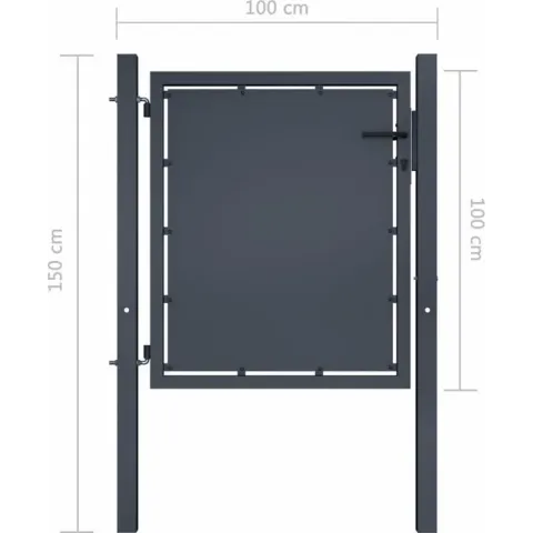 vidaXL Poort 100x100 cm staal antraciet