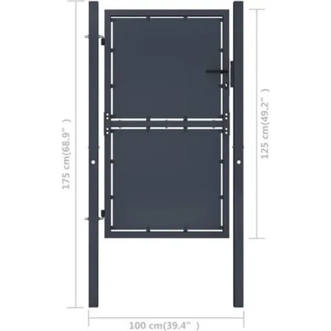 vidaXL Poort 100x125 cm staal antraciet