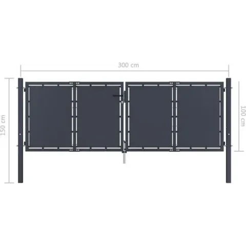 vidaXL Poort 300x100 cm staal antraciet