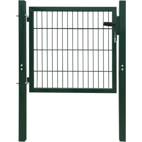 vidaXL Poort dubbelstaafmat (enkel) 106x130 cm groen