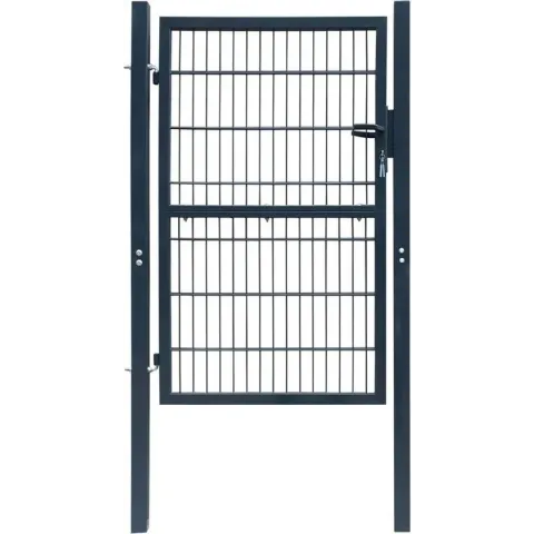 vidaXL Poort dubbelstaafmat (enkel) 106x170 cm antracietgrijs