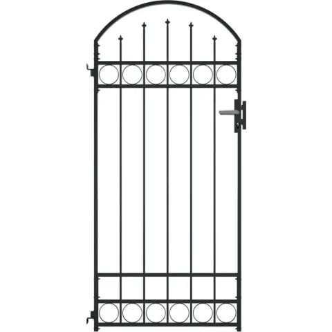 vidaXL Poort met gebogen bovenkant 89x200 cm staal zwart
