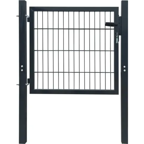 vidaXL Poort staal antraciet 103x150 cm