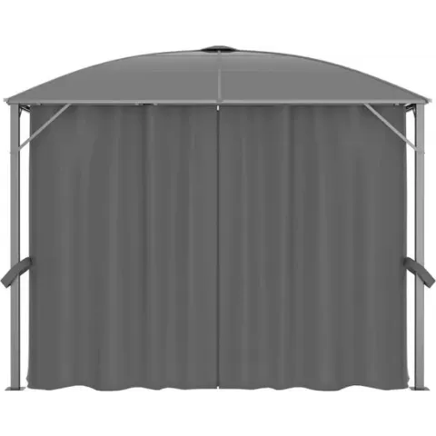 vidaXL Prieel met gordijnen 300x300x265 cm antraciet  VDXL_48600