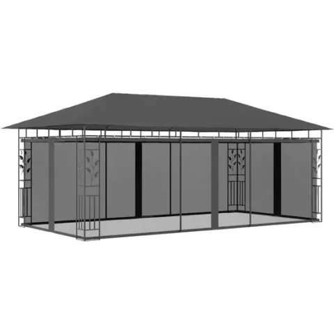 vidaXL Prieel met klamboe 6x3x2,73 m antraciet