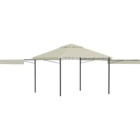 vidaXL Prieel met uitschuifbare daken 180 g/m² 3x3x2,75 m crème  VDXL_48003