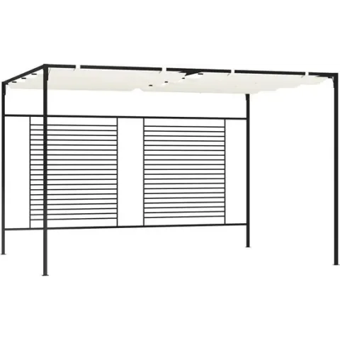 vidaXL Prieel met uittrekbaar dak 180 g/m² 3x4x2,3 m crèmekleurig
