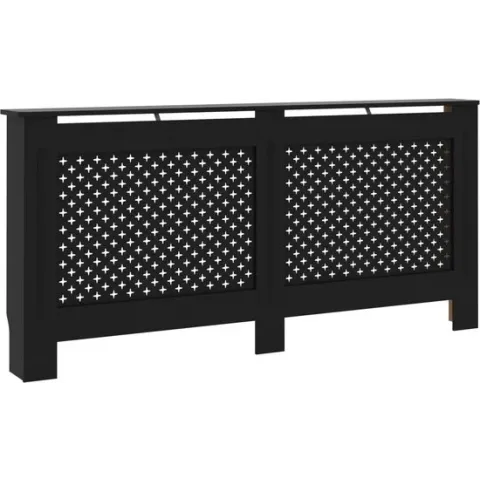 vidaXL Radiatorombouw 172x19x81 cm MDF zwart