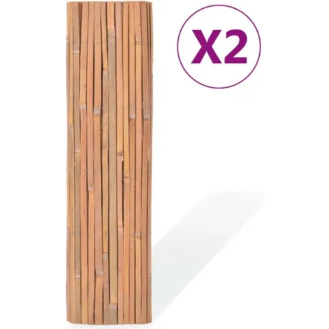 vidaXL Schermen 2 st 100x400 cm bamboe