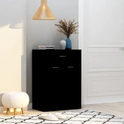 vidaXL Schoenenkast 60x35x84 cm spaanplaat zwart