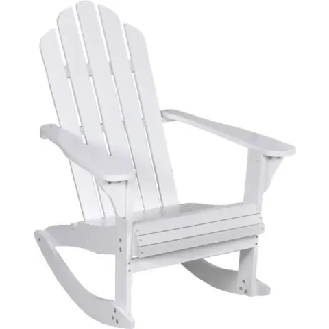 vidaXL - Schommelstoel Houten schommelstoel wit