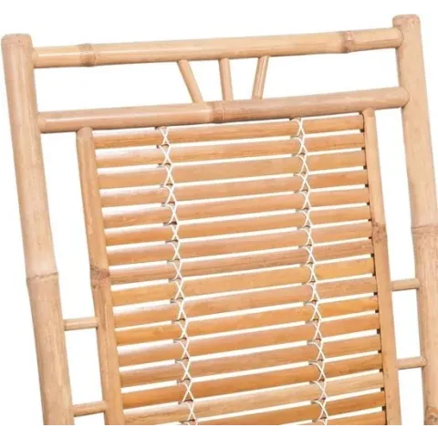vidaXL Schommelstoel met kussen bamboe