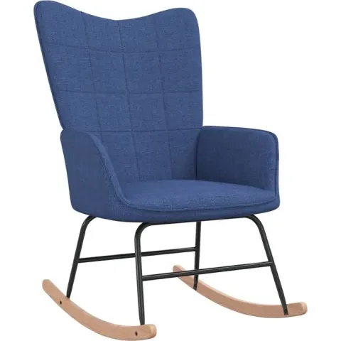 vidaXL Schommelstoel stof blauw