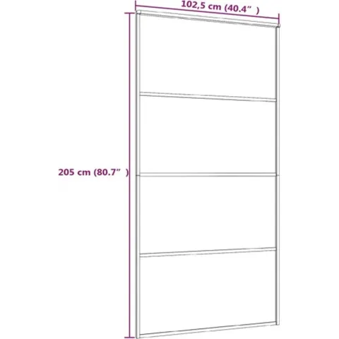 vidaXL Schuifdeur 102.5x205 cm ESG-glas en aluminium wit
