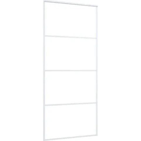 vidaXL Schuifdeur 90x205 cm ESG-glas en aluminium wit