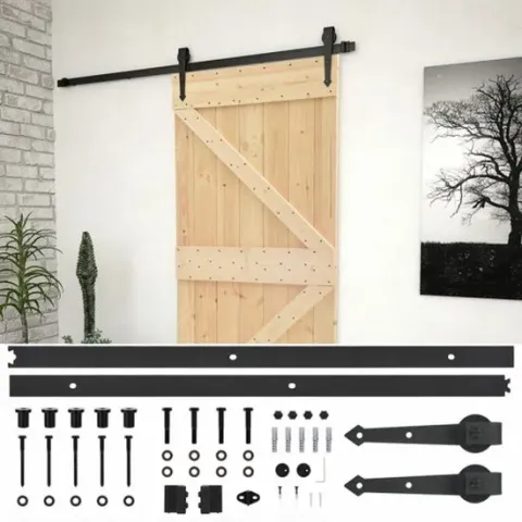 vidaXL Schuifdeur met beslag 80x210 cm massief grenenhout