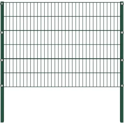 vidaXL Schuttingpaneel met palen 1.7x1.2 m ijzer groen