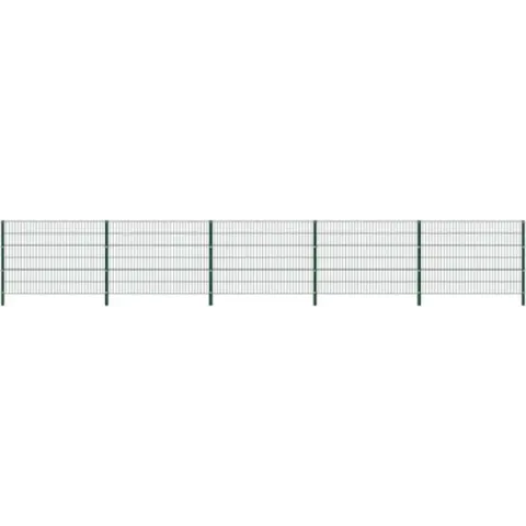 vidaXL Schuttingpaneel met palen 8.5x1.2 m ijzer groen