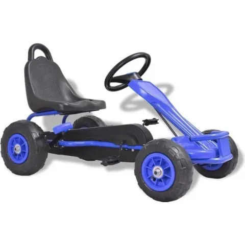 vidaXL Skelter met pedalen en pneumatische banden blauw