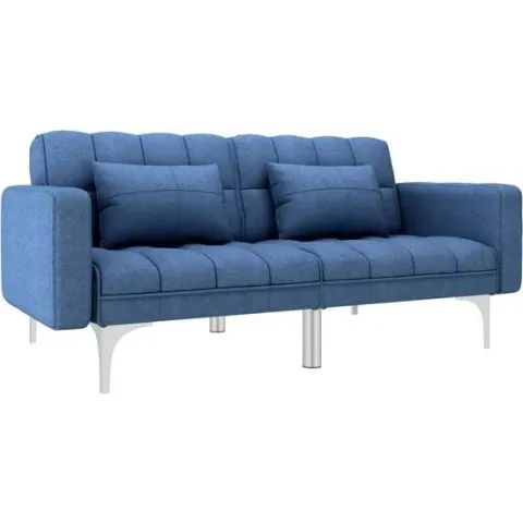 vidaXL Slaapbank stof blauw